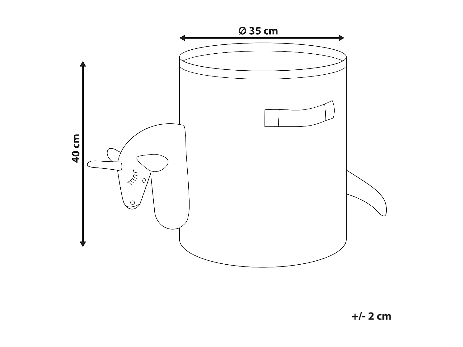 Kinder Aufbewahrungskorb Einhorn NARROTI Baumwolle Rosa