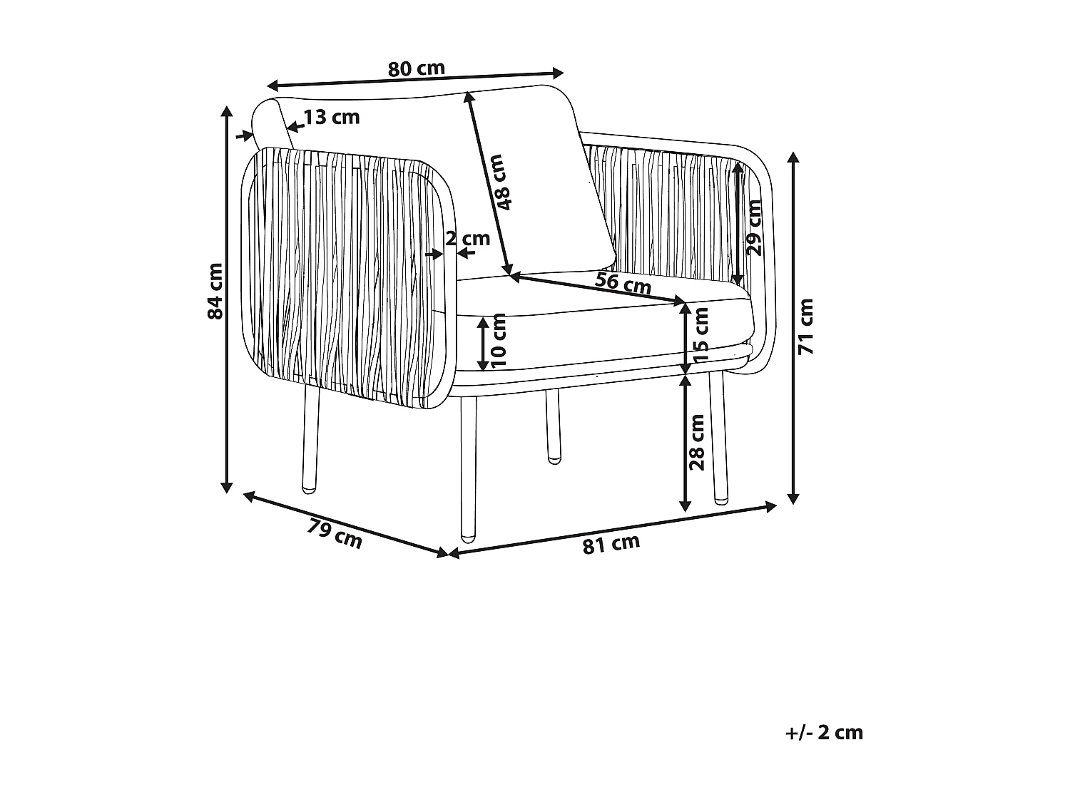 Fauteuil de jardin SENISE Métal Gris