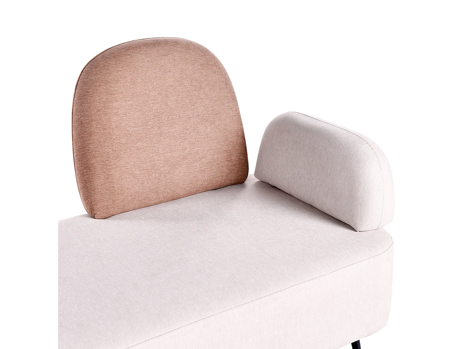 Chaise longue versione destra ARCEY Tessuto Marrone