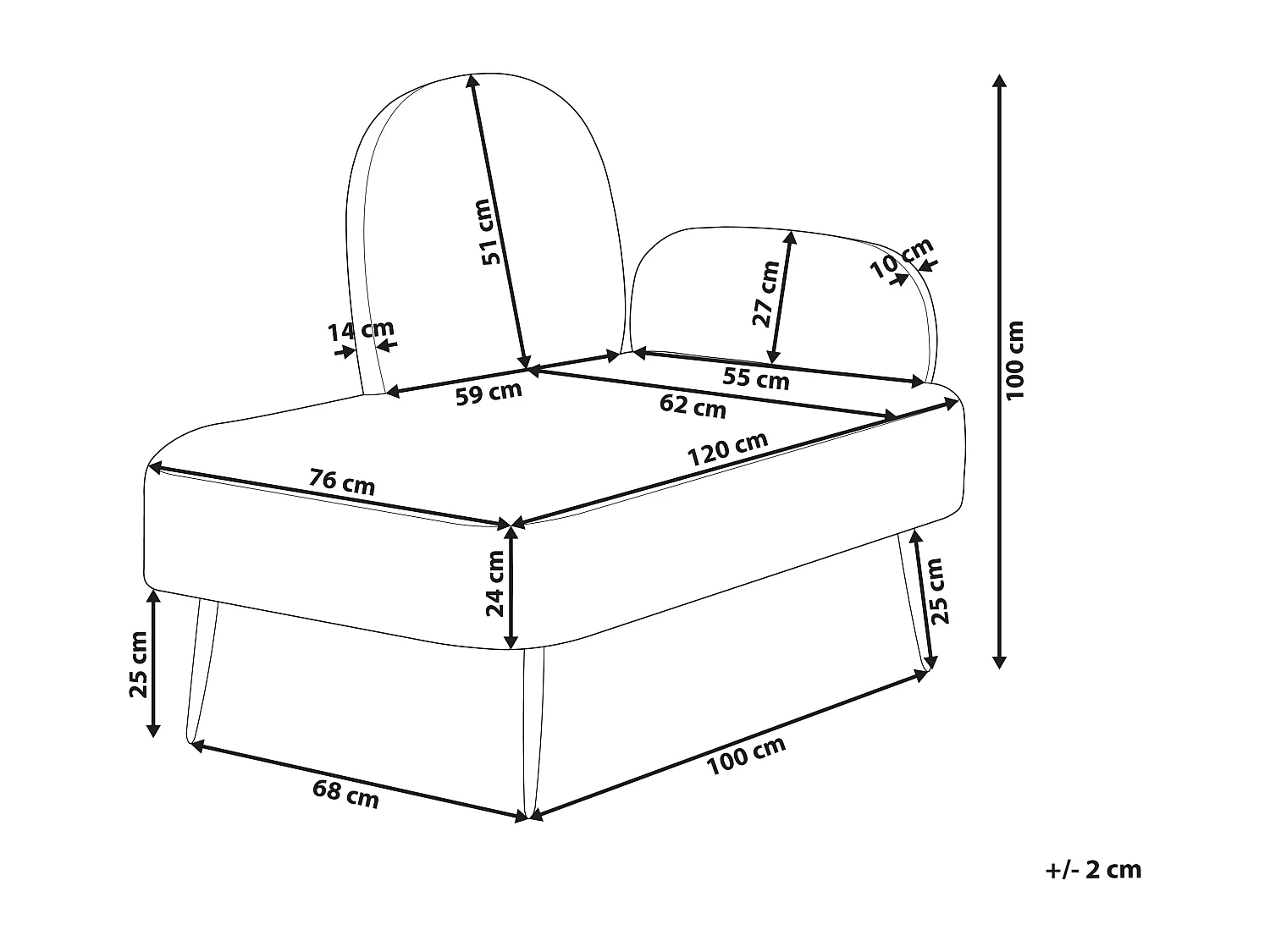 Chaise longue versione destra ARCEY Tessuto Marrone