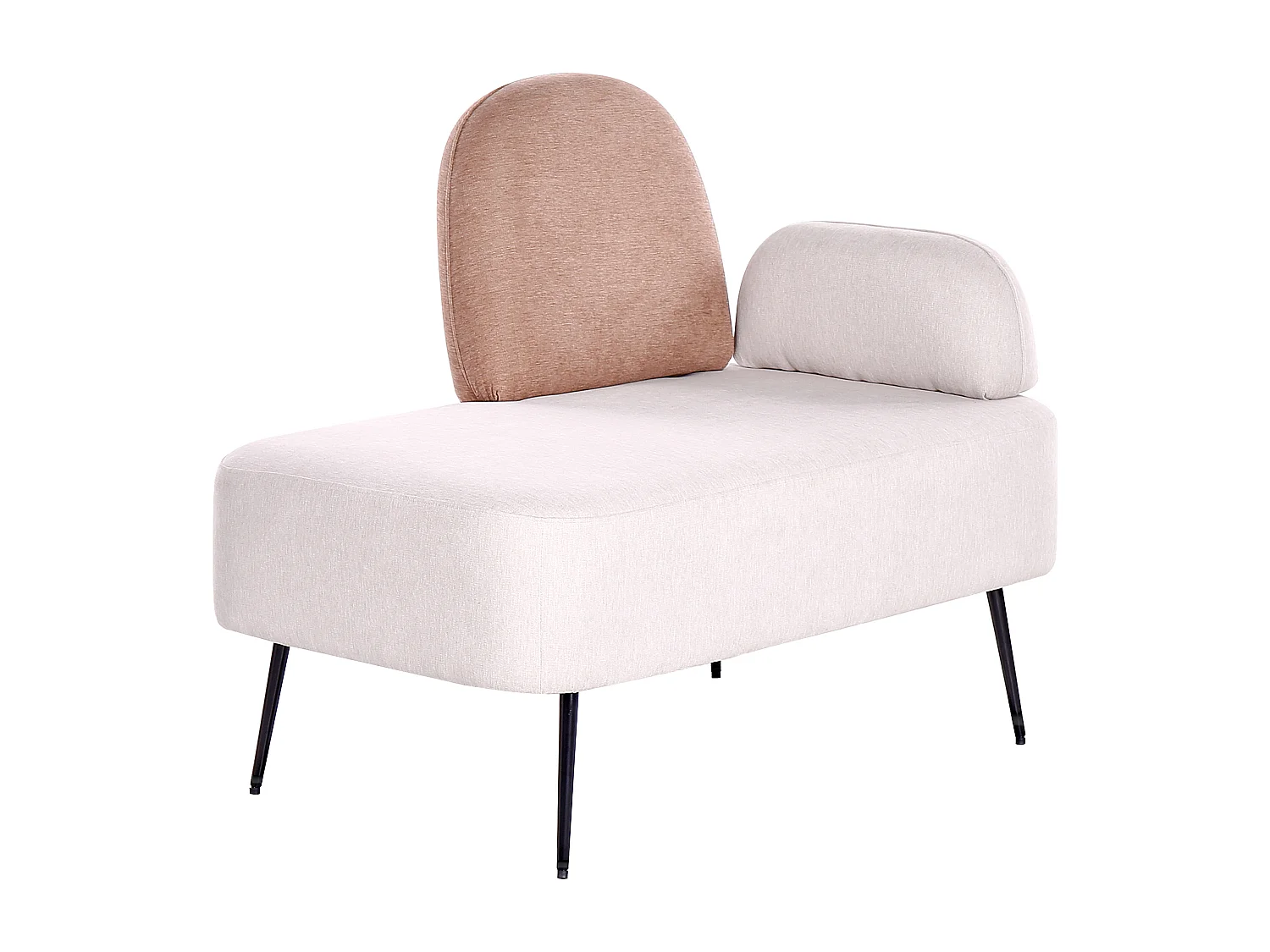 Chaise longue versione destra ARCEY Tessuto Marrone