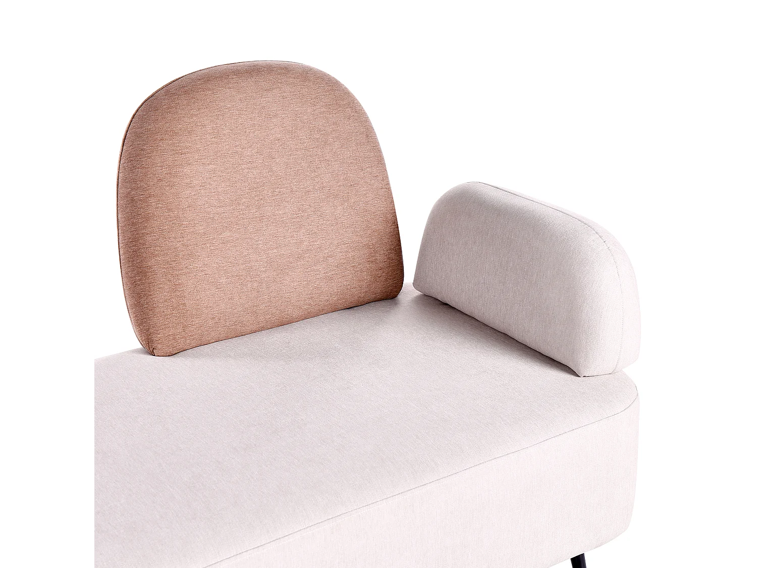 Chaise longue versione destra ARCEY Tessuto Marrone