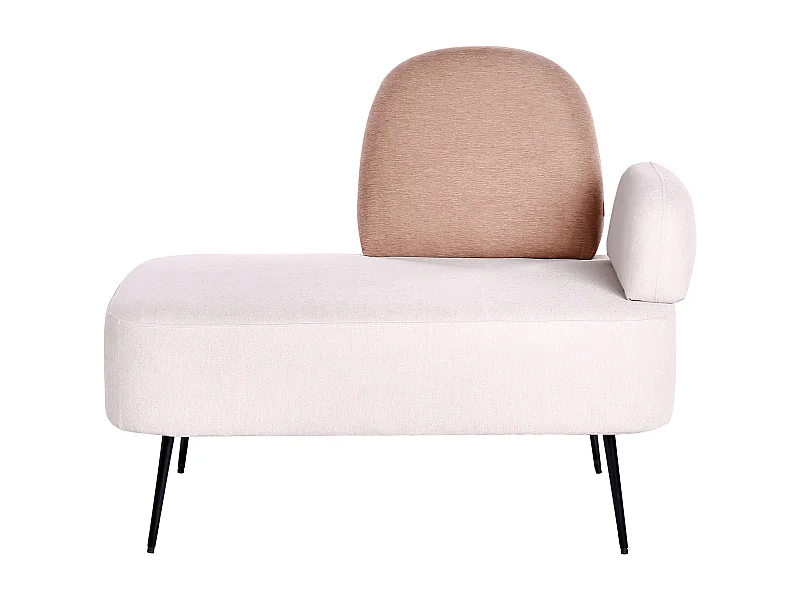 Chaiselongue helles Beige/ Braun rechtsseitig Metallgestell schwarz modern Arcey