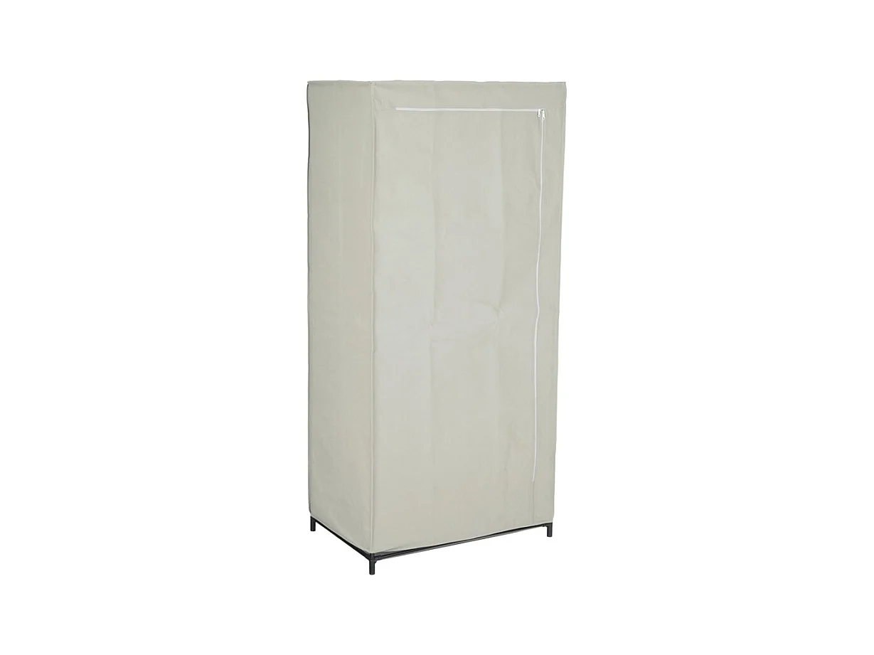 Guarda-roupa auxiliar de tecido com barra para pendurar preto 149x70 cm