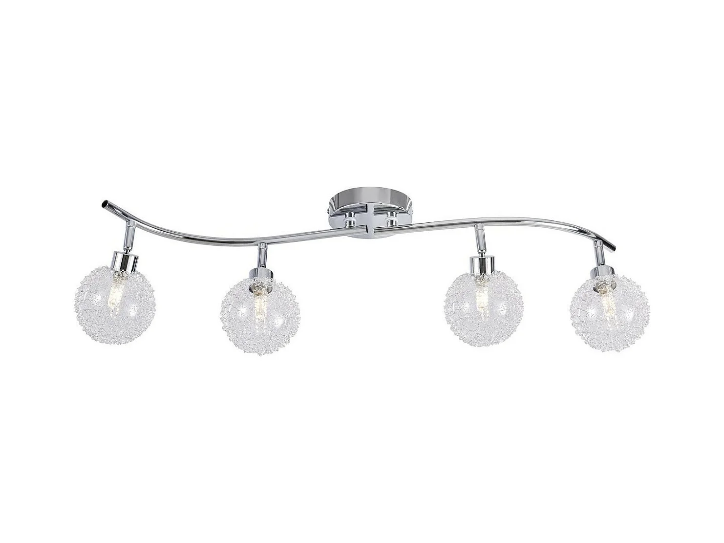 Plafonnier 4 Spots Design "Lako" 70cm Argent