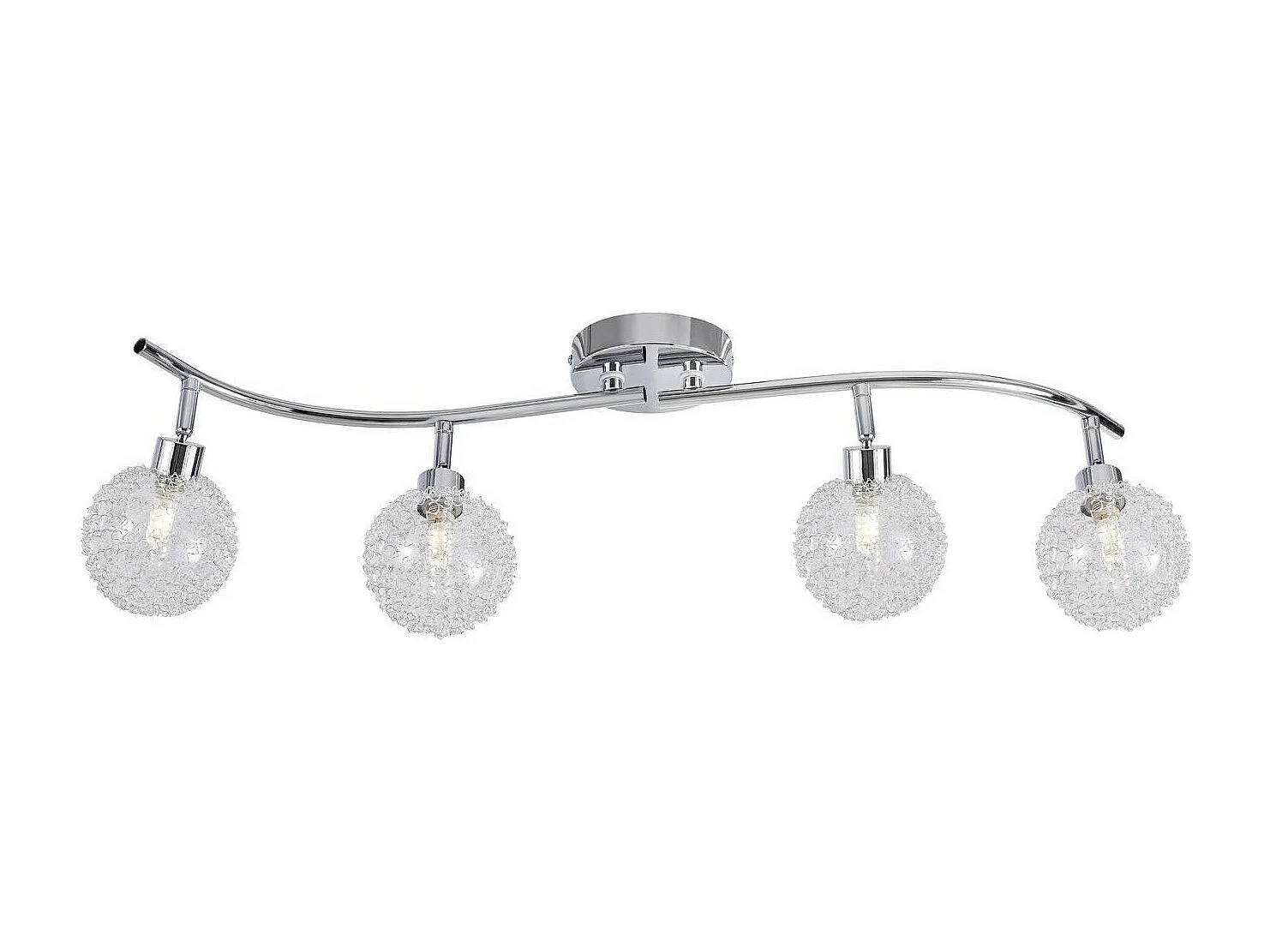 Plafonnier 4 Spots Design "Lako" 70cm Argent