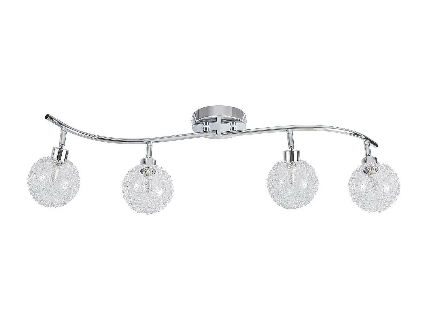 Plafonnier 4 Spots Design "Lako" 70cm Argent