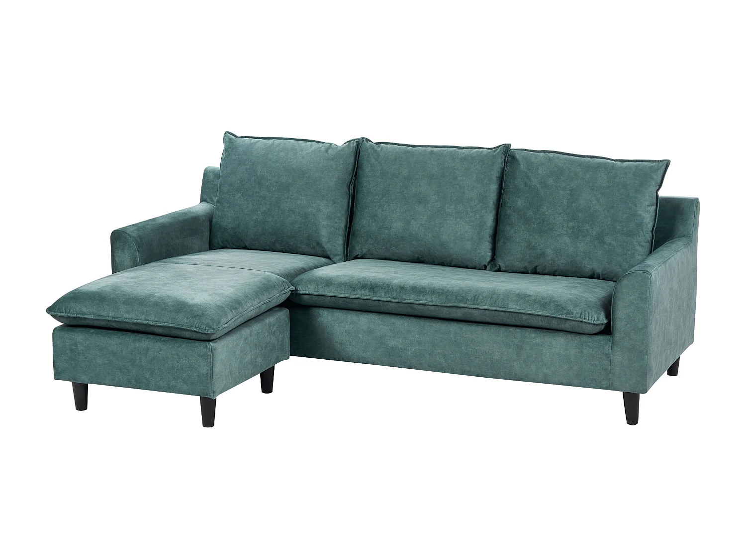 Divano angolare ELVENES Velluto Foglia di tè 3 posti Lato destro