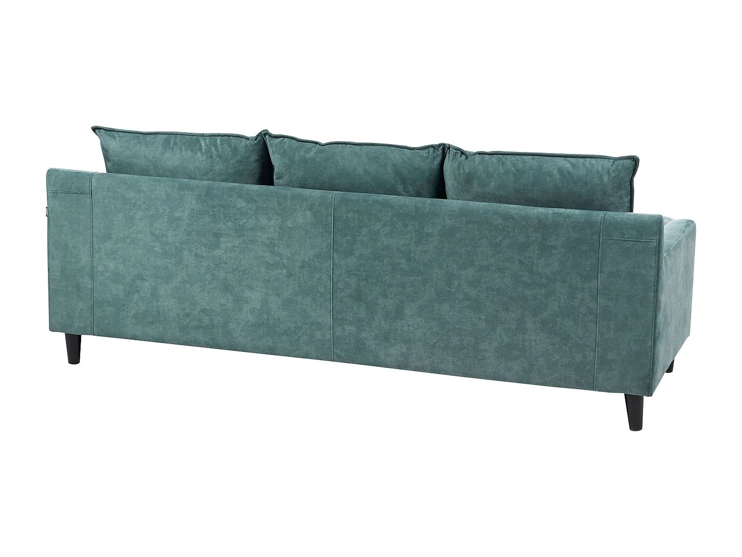 Canapé d'Angle à Droite Moderne en Velours Pieds en Bois Massif Bleu Sarcelle Elvenes