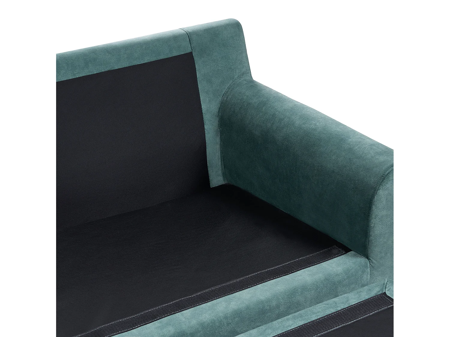 Canapé d'Angle à Droite Moderne en Velours Pieds en Bois Massif Bleu Sarcelle Elvenes