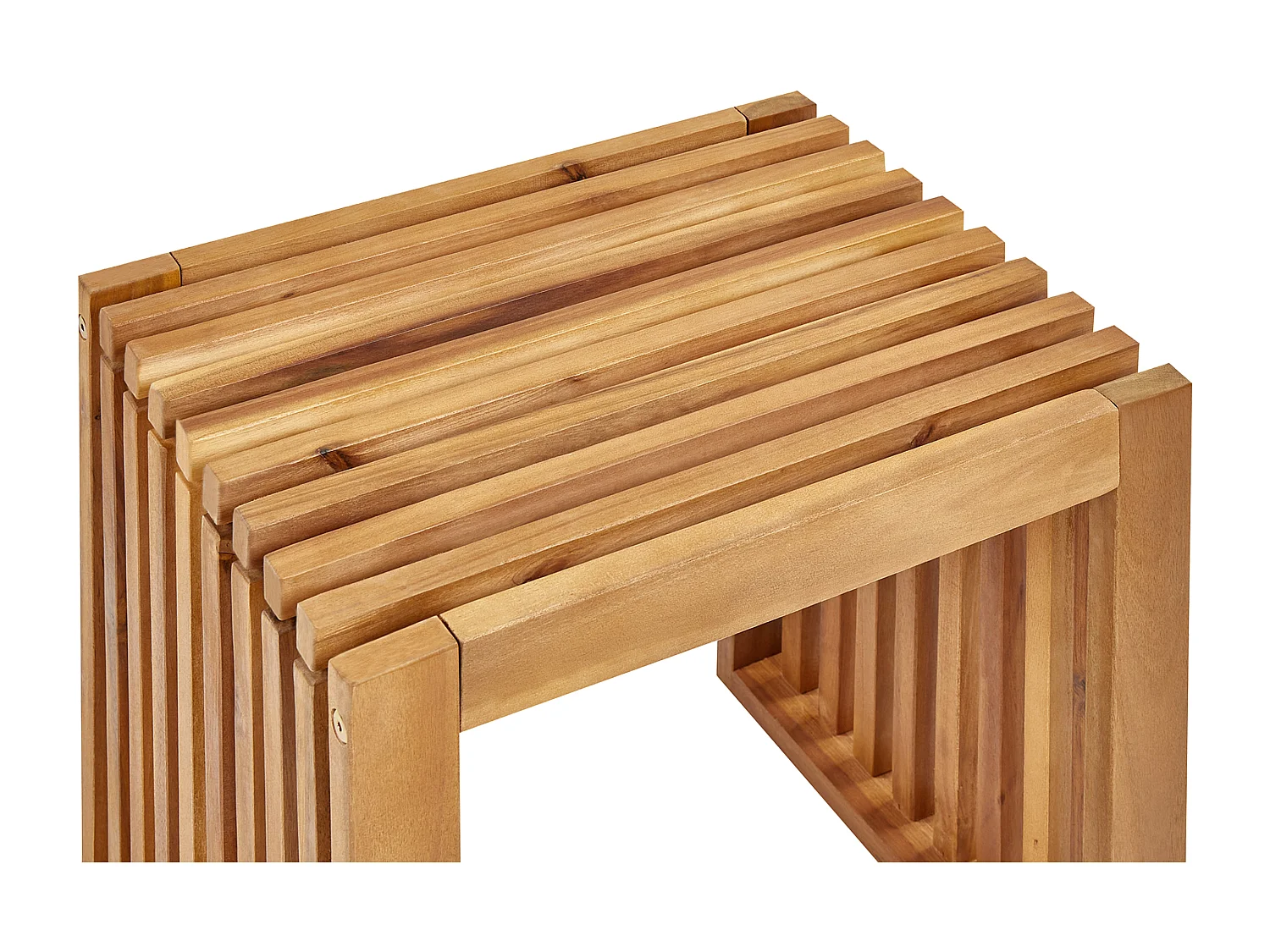 Lot de 2 tabourets de jardin BELLANO Acacia Marron