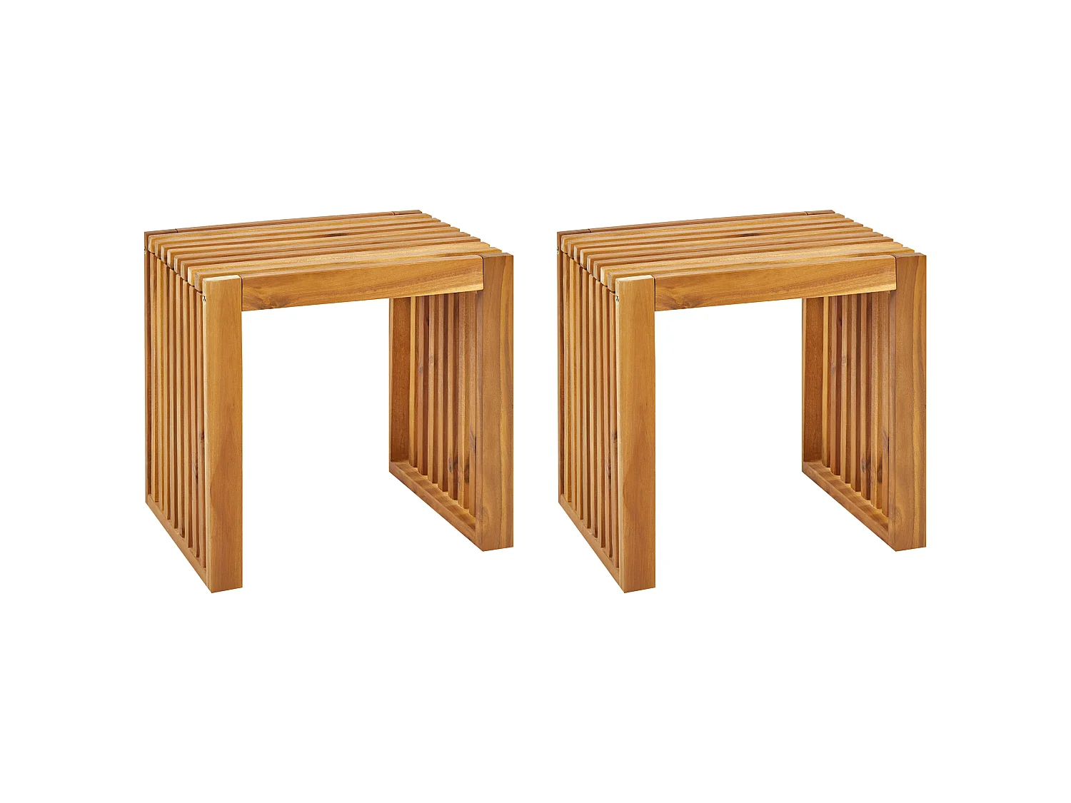 Set di 3 sgabelli da giardino BELLANO Legno d'acacia Marrone