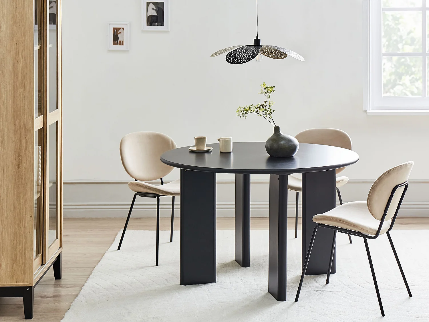 Table de repas COSMO Noir 120 cm 120 cm