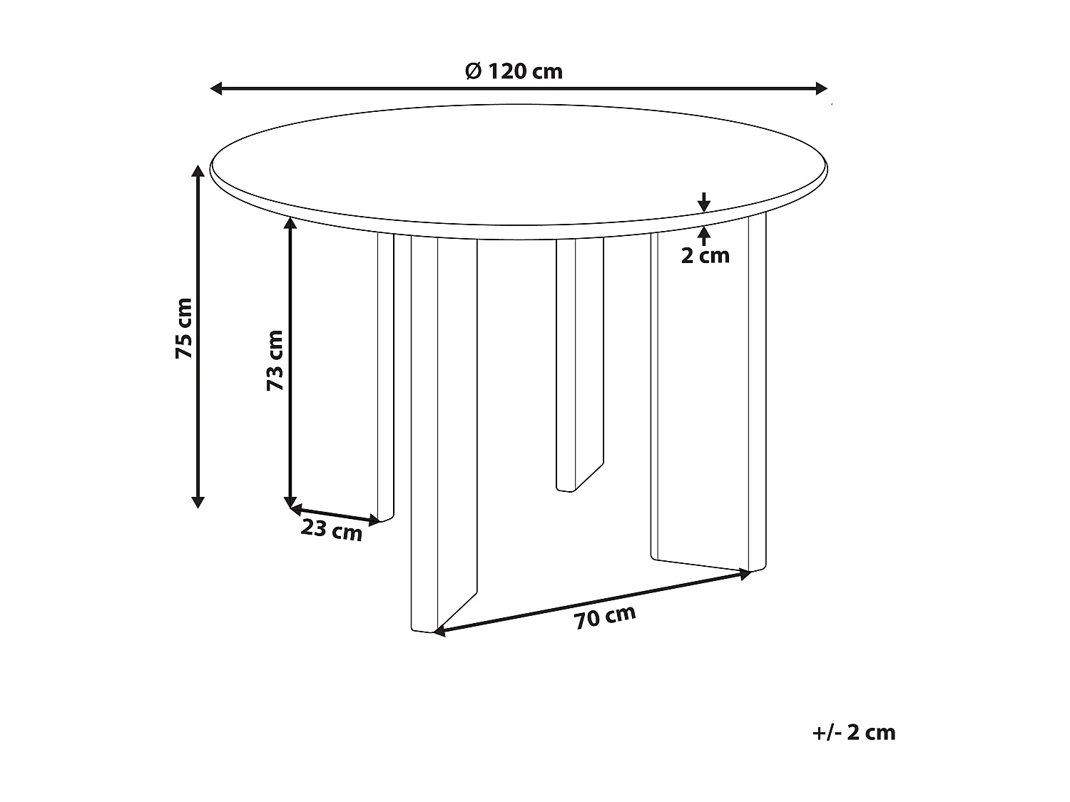 Table de repas COSMO Noir 120 cm 120 cm
