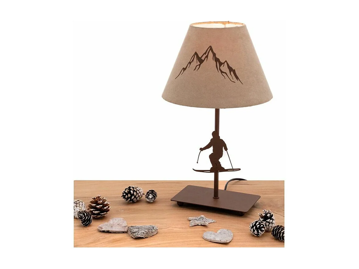 Lampe à poser métal découpé Chatel Skieur