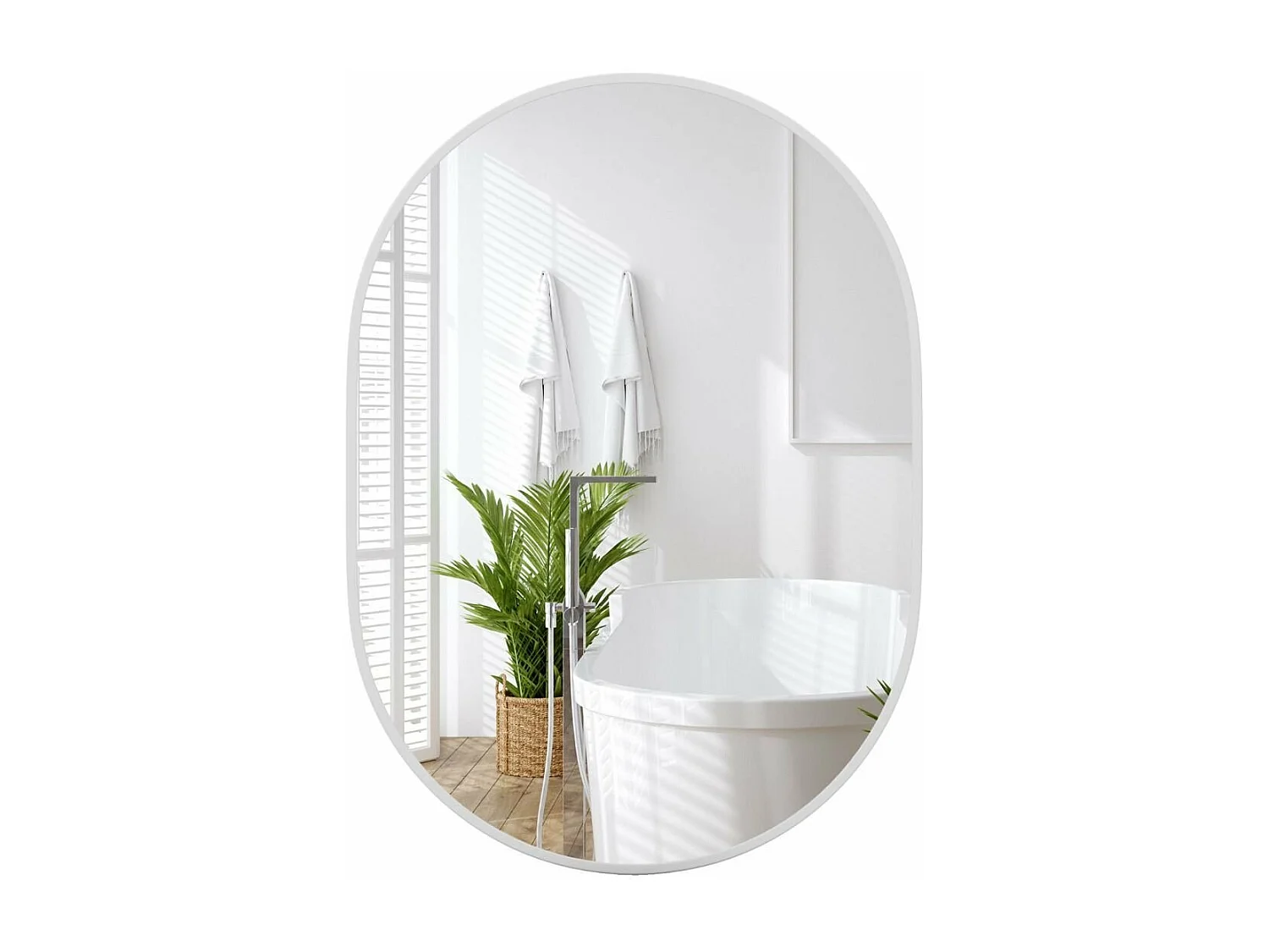 Miroir salle de bain 70,5 x 50,5 cm, miroir ovale, miroir maquillage, supports muraux