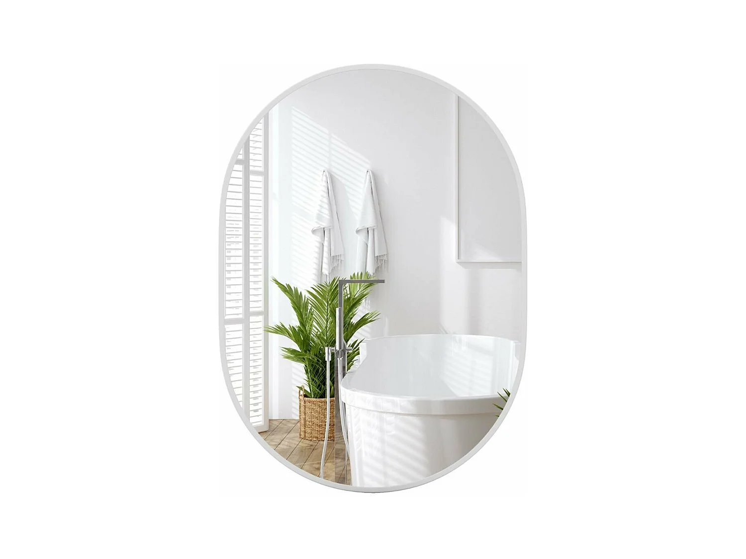 Miroir salle de bain 70,5 x 50,5 cm, miroir ovale, miroir maquillage, supports muraux