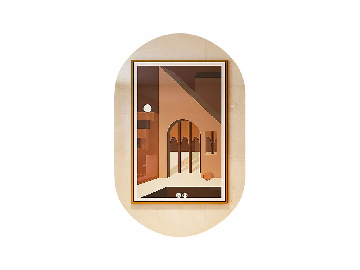 Miroir de Salle de Bain LED 80 x 50 CM, Miroir Mural Ovale Antibué avec 3 Couleurs et Luminosité Réglable, Miroir Cosmétique Antidéflagrant avec Interrupteur Tactile Intelligent, IP54