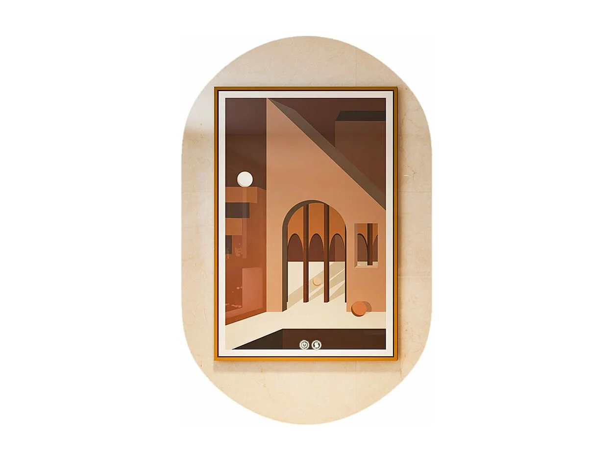 Miroir de Salle de Bain LED 80 x 50 CM, Miroir Mural Ovale Antibué avec 3 Couleurs et Luminosité Réglable, Miroir Cosmétique Antidéflagrant avec Interrupteur Tactile Intelligent, IP54