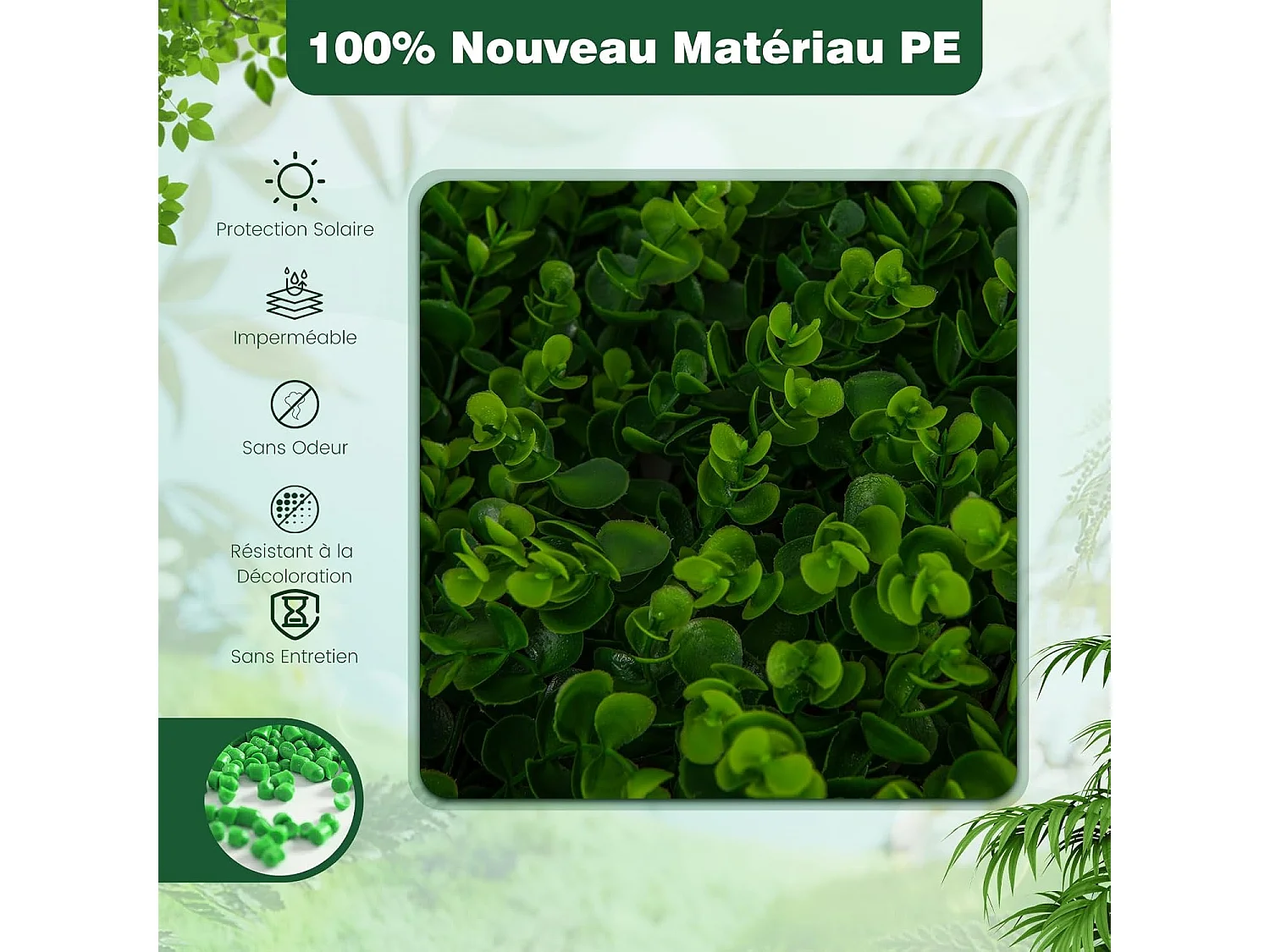Haie artificielle brise-vue décoration extensible, cadre en saule (eucalyptus vert)