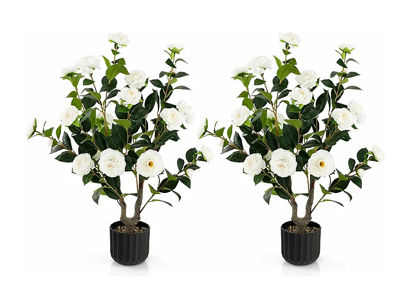 Plante artificielle à fausses fleurs de 95 cm,décoration de magasin bureau maison (blanc)