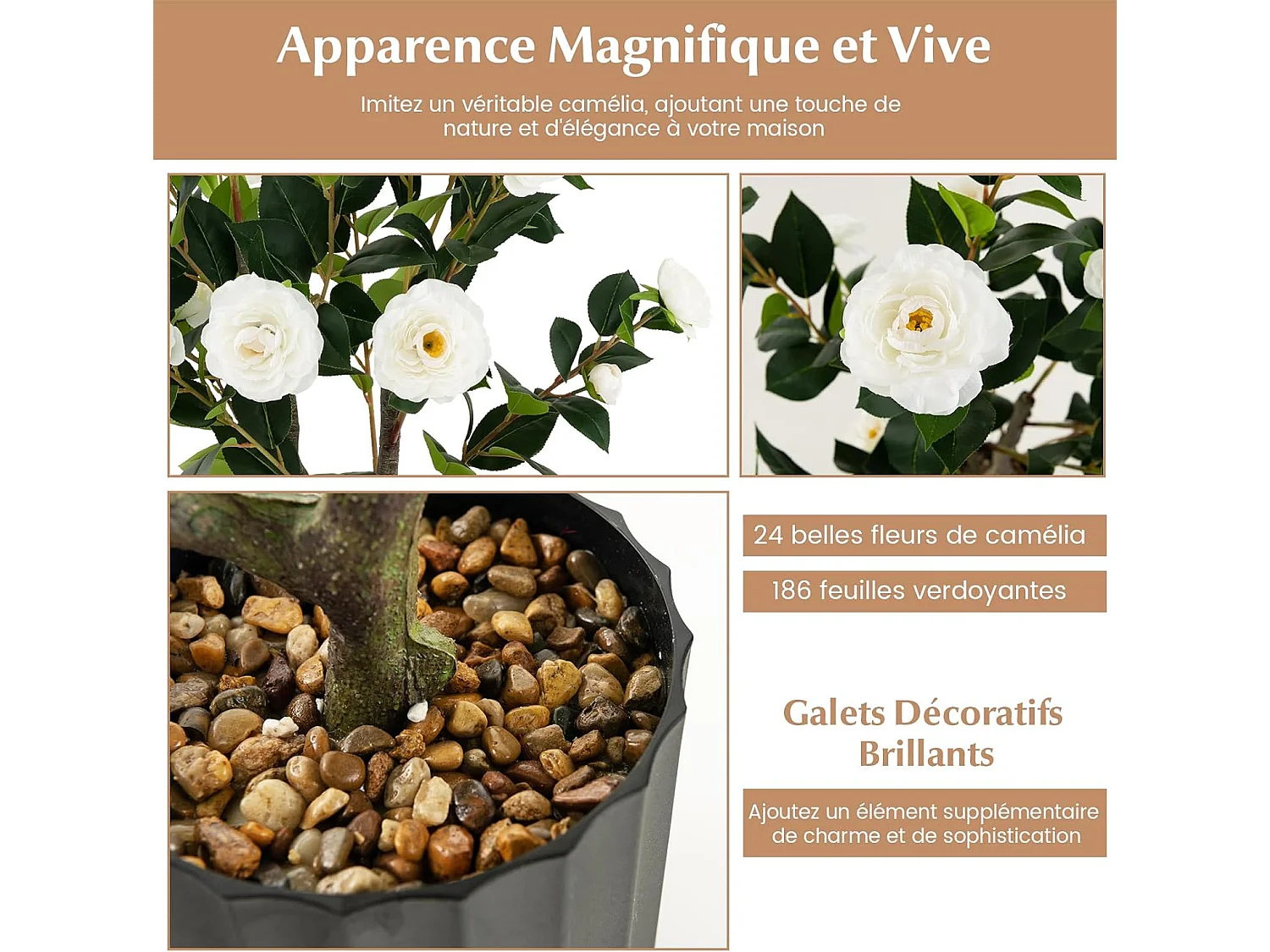 Plante artificielle à fausses fleurs de 95 cm,décoration de magasin bureau maison (blanc)