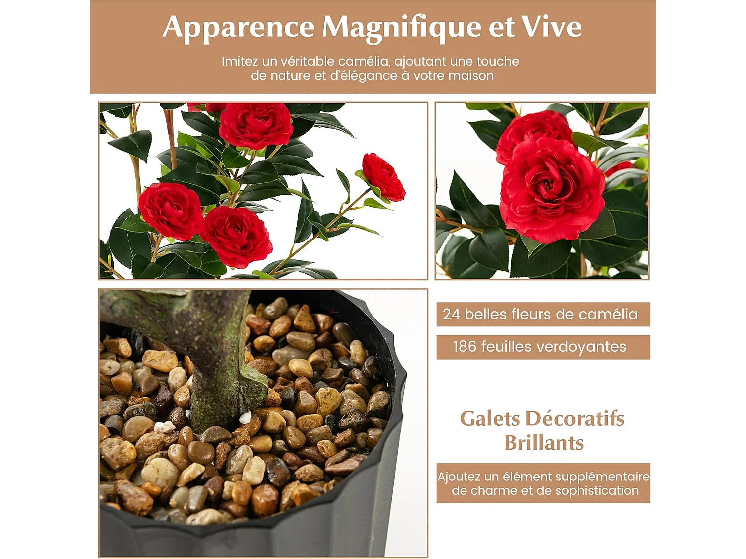 Plante artificielle à fausses fleurs de 95 cm,décoration de magasin bureau maison (rouge)