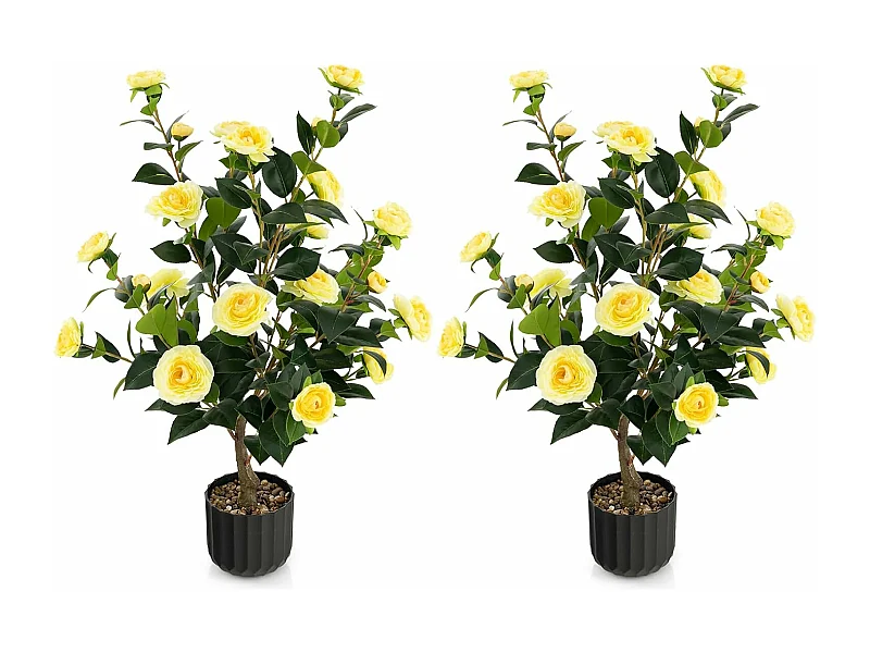 Plante artificielle à fausses fleurs de 95 cm,décoration de magasin bureau maison (jaune)