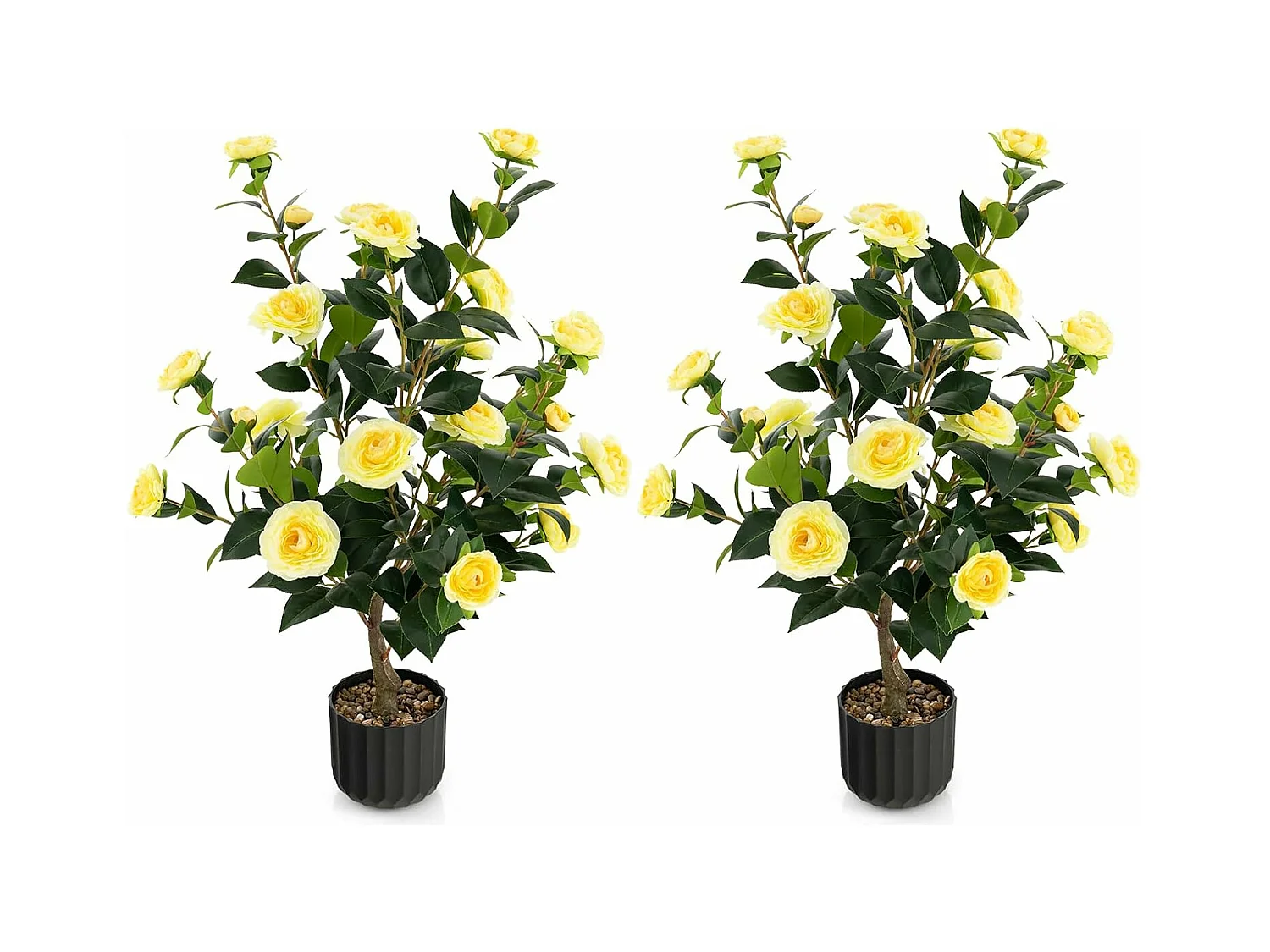 Plante artificielle à fausses fleurs de 95 cm,décoration de magasin bureau maison (jaune)
