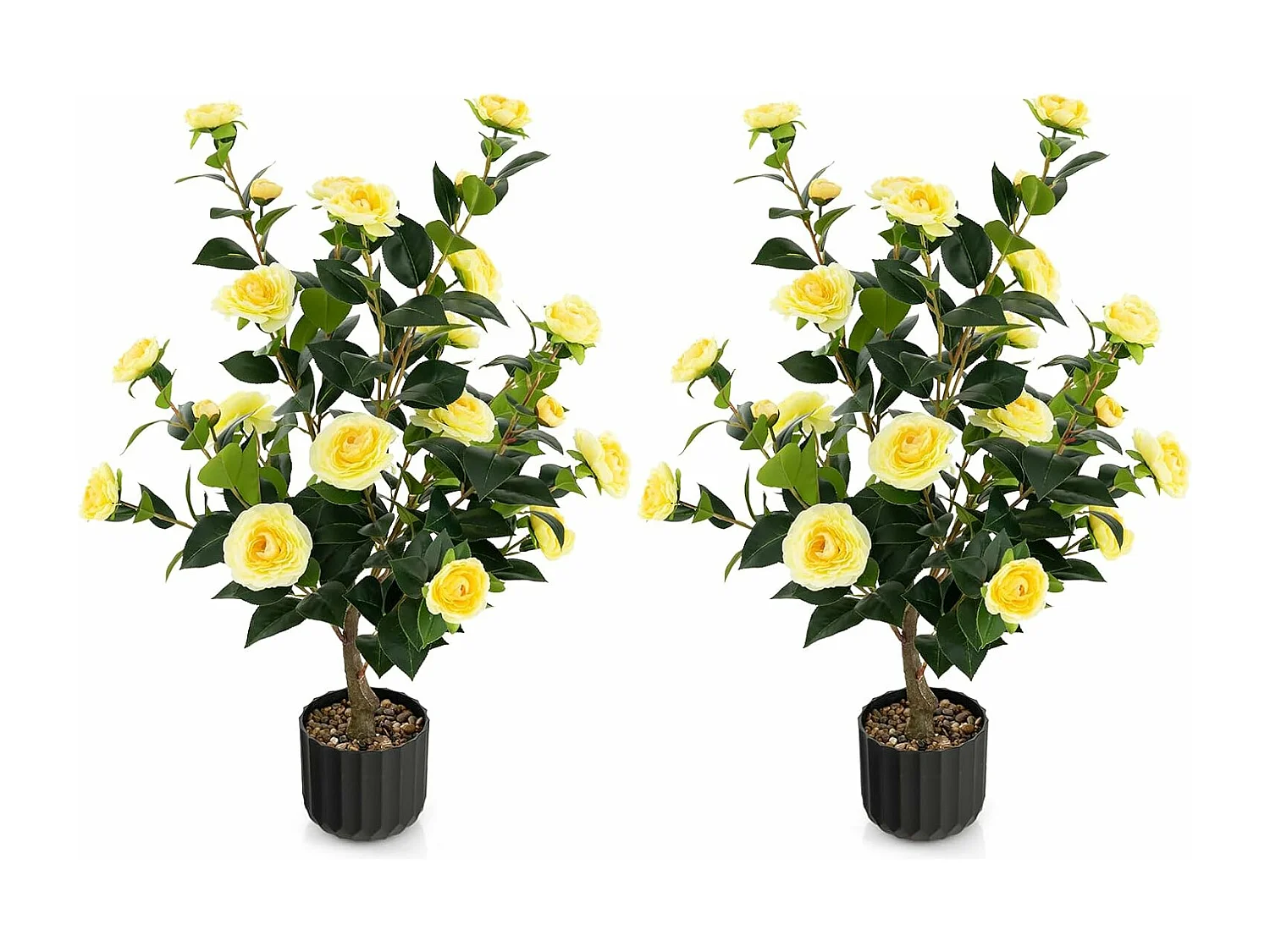 Plante artificielle à fausses fleurs de 95 cm,décoration de magasin bureau maison (jaune)