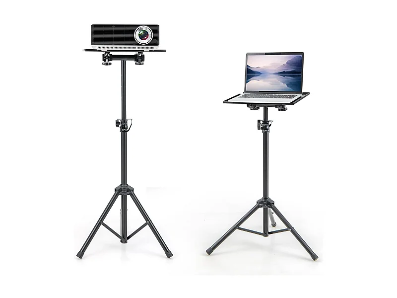 Trépied pour projecteur à hauteur réglable 70-118,5cm, Support Videoprojecteur avec Plateau Inclinable