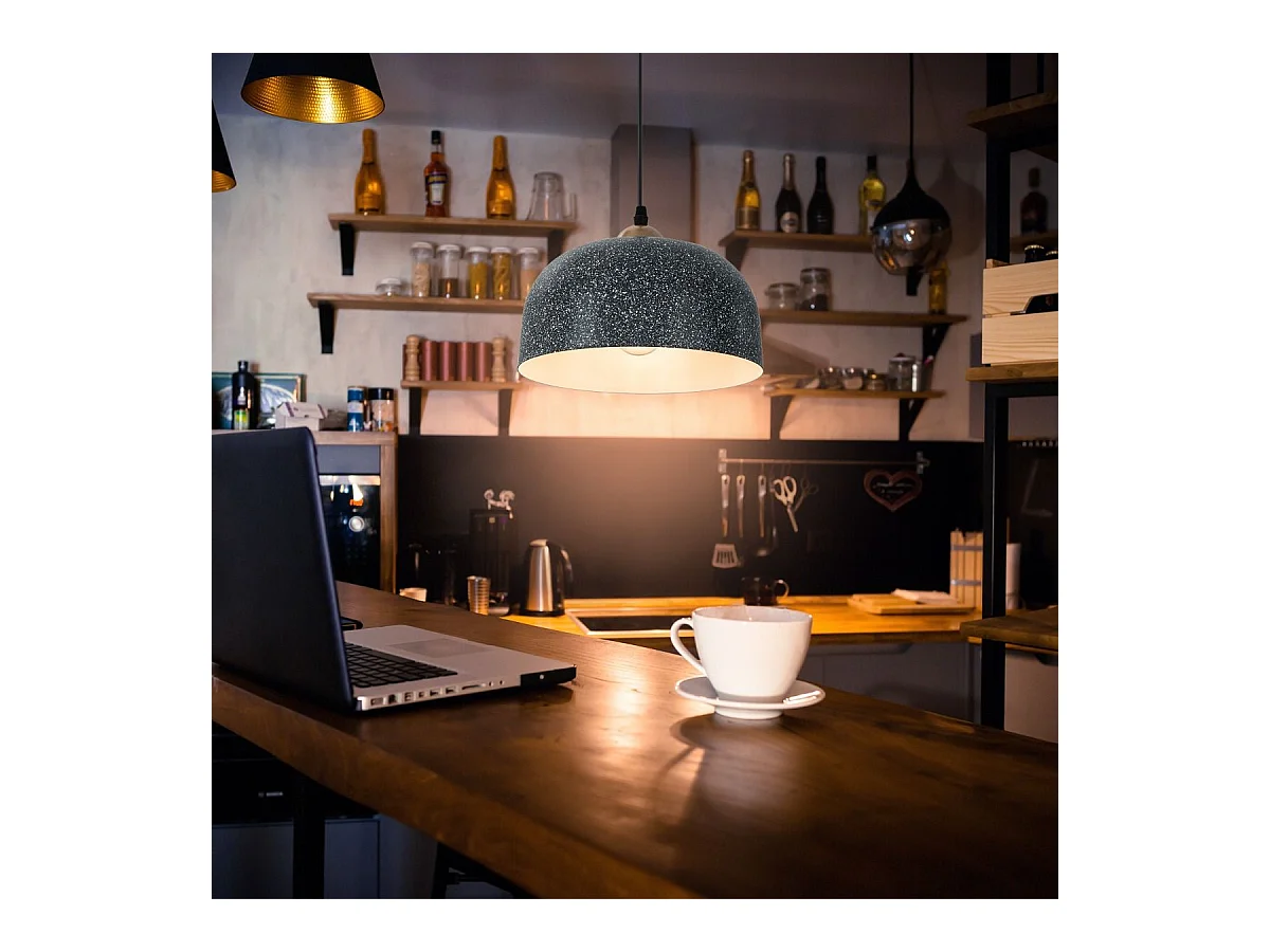 Lustre suspension moderne, plafonnier suspendu avec culot d'ampoule e27, gris foncé