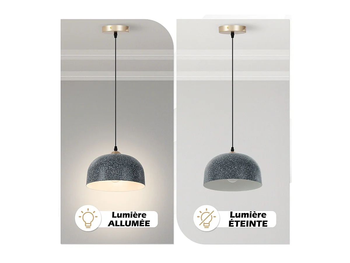 Lustre suspension moderne, plafonnier suspendu avec culot d'ampoule e27, gris foncé