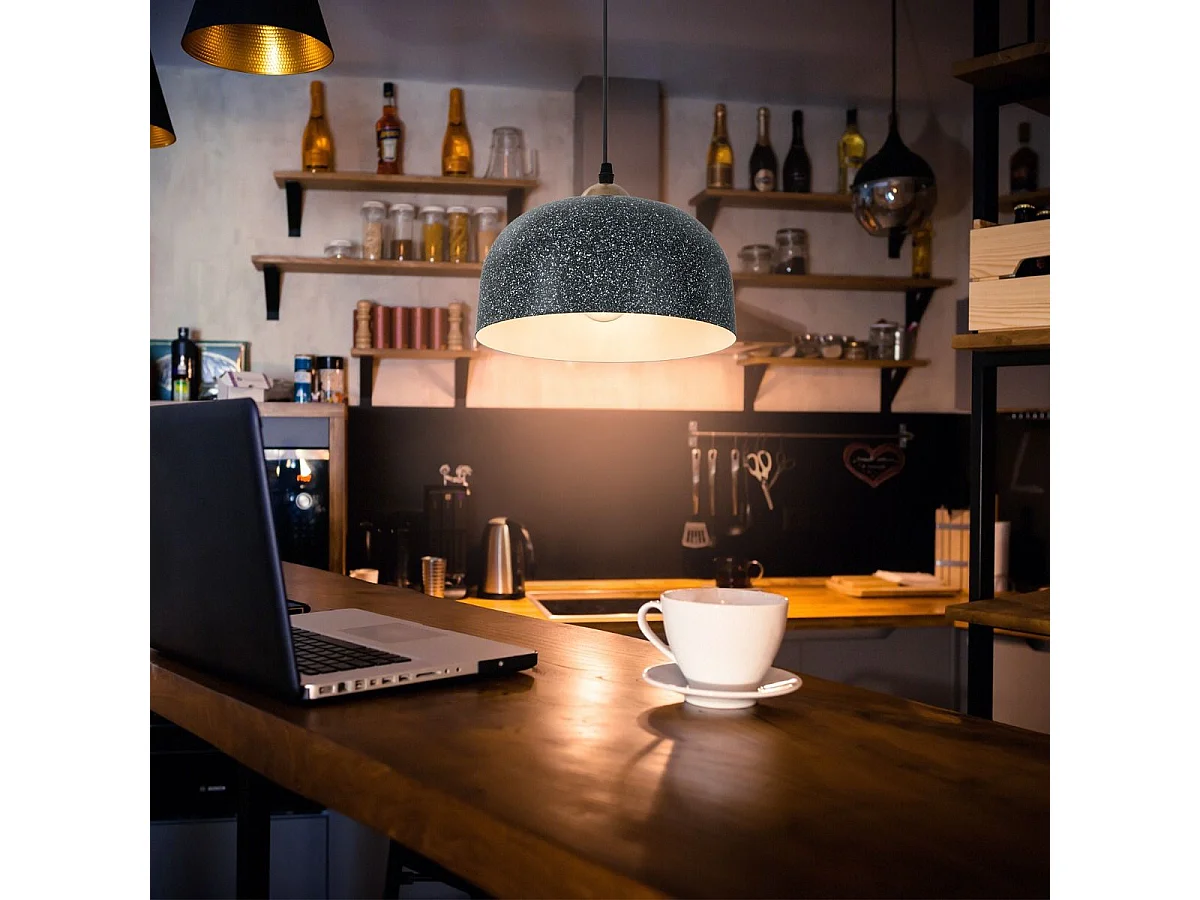 Lustre suspension moderne, plafonnier suspendu avec culot d'ampoule e27, gris foncé