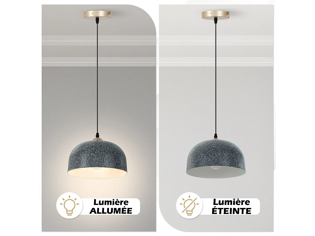 Lustre suspension moderne, plafonnier suspendu avec culot d'ampoule e27, gris foncé