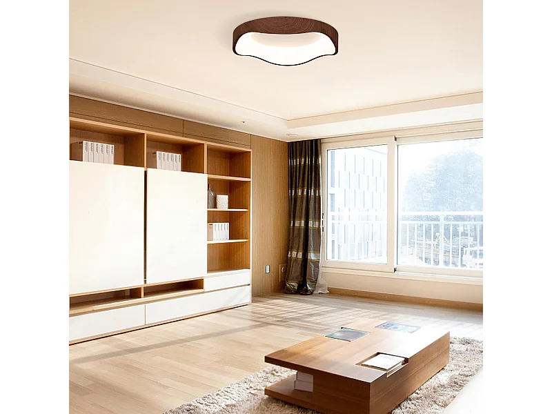 24W LED plafondlamp, 3000K warm licht plafondverlichting, ø41,5cm, bruin