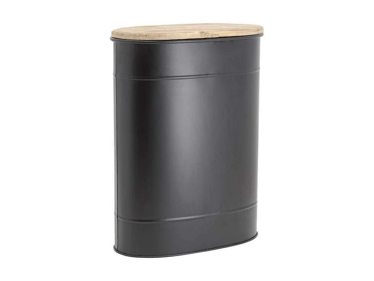Tabouret et seau à pellets avec pelle Au coin du feu Métal noir Arbre
