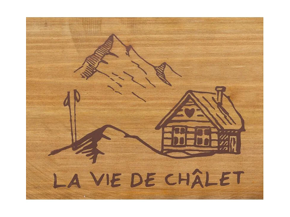 Corbeille en bois rectangulaire "La vie de chalet"