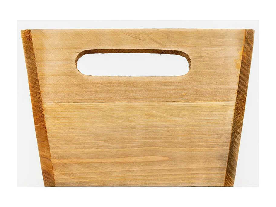 Corbeille en bois rectangulaire "La vie de chalet"