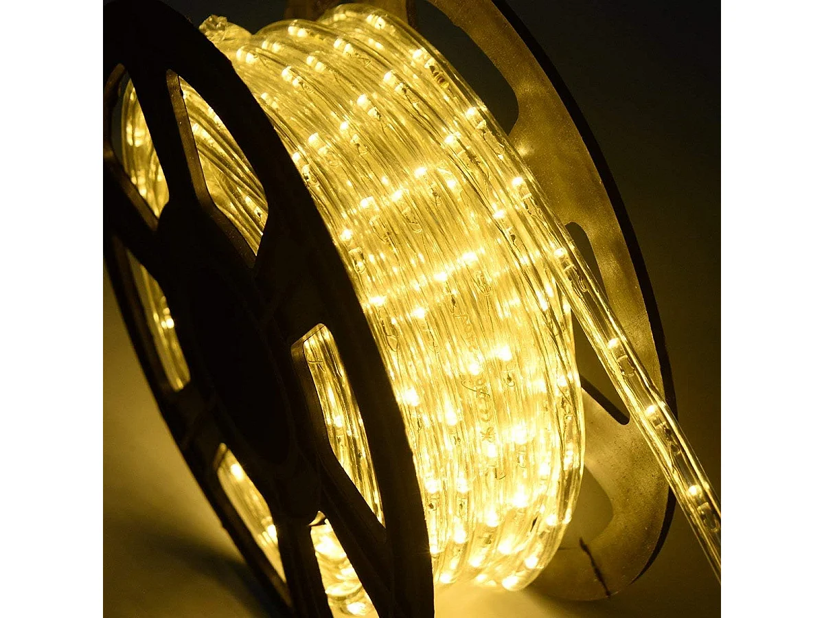 30m tube lumineux extérieur led guirlande lumineuse décoration avec 1080 lampes beige