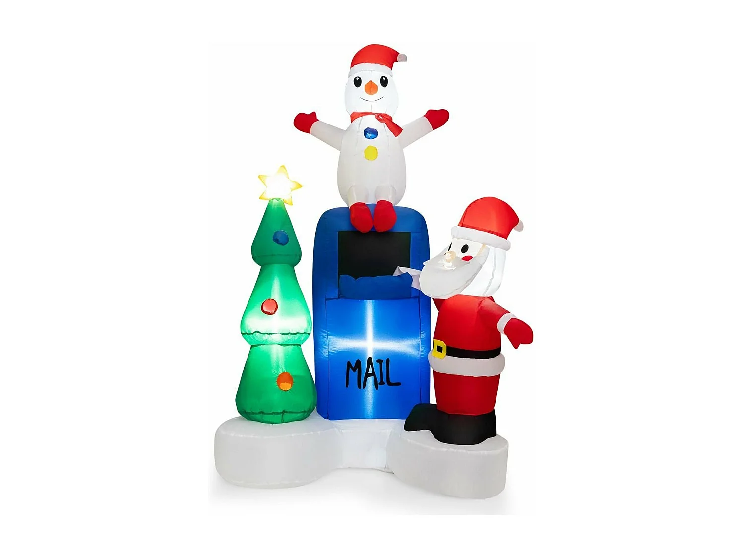 Décoration gonflable noël 185cm, décorations avec lumières led intégrées sac de sable