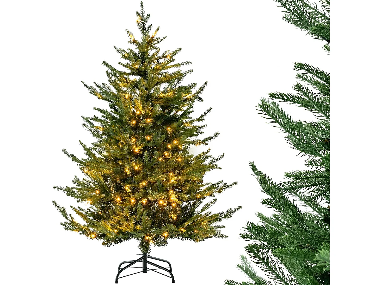 Arbre de noël lumineux, sapin de noël lumineux led avec 8 modes d'éclairage (137cm)