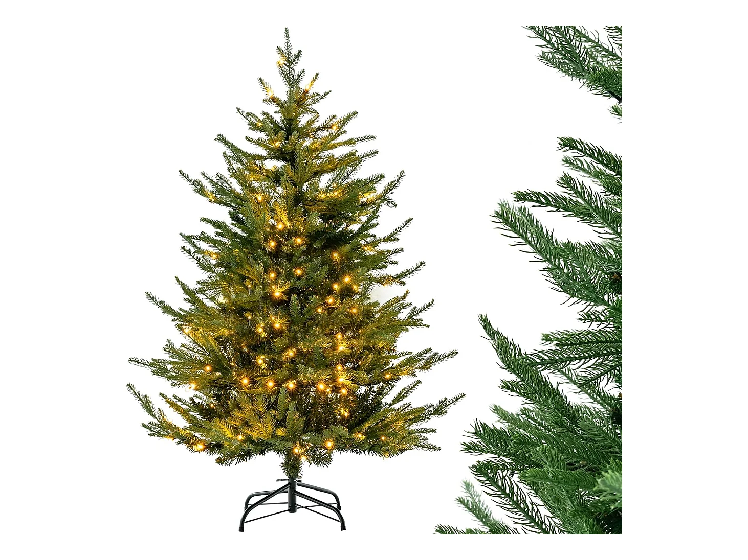 Arbre de noël lumineux, sapin de noël lumineux led avec 8 modes d'éclairage (137cm)