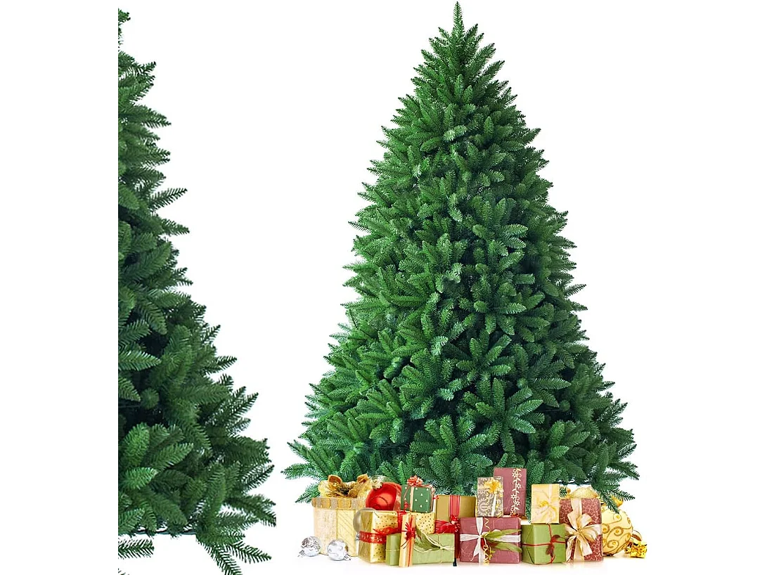 Sapin de noël artificiel 225cm 1968 branches, matériel pvc arbre de noël avec socle