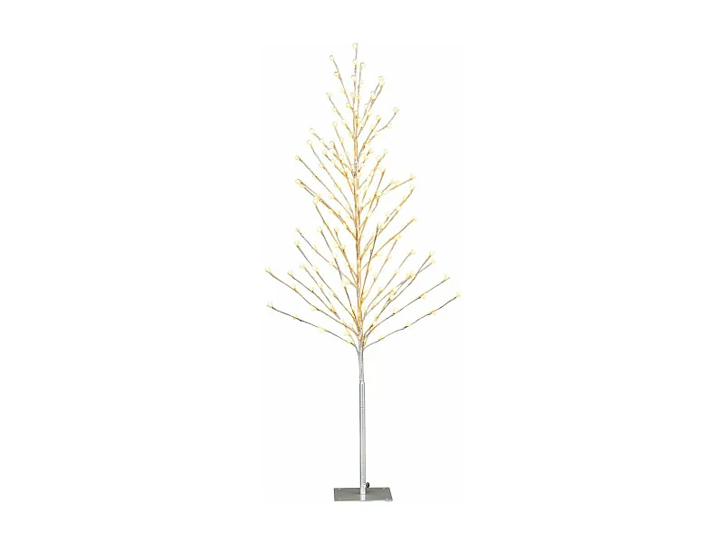 Arbre de bouleau eclairé de 155 cm, arbre de noël artificiel avec 168 lumières led