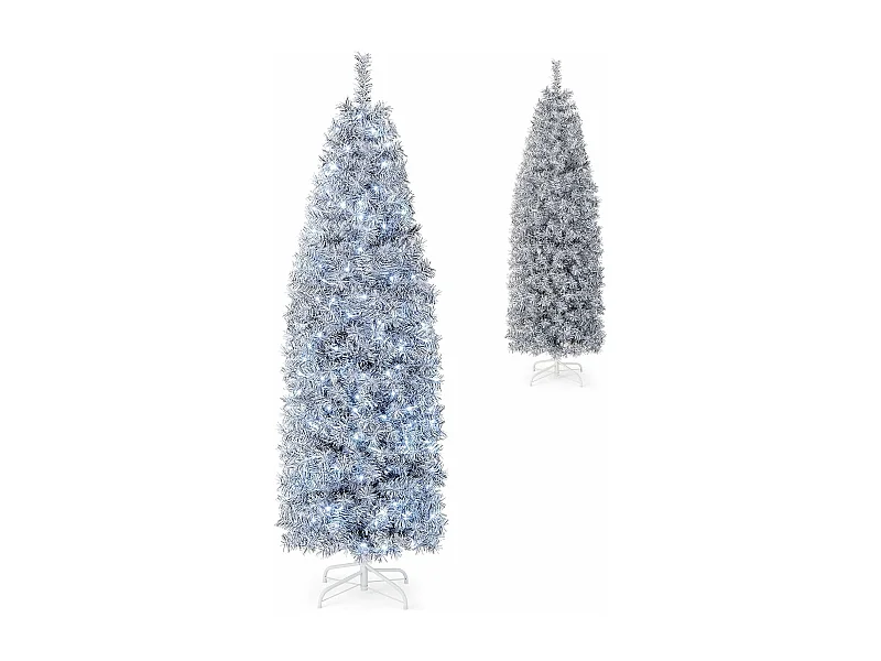 Sapin de noël 180cm, arbre de noël lumineux 250led avec base, sapin de noël en pvc
