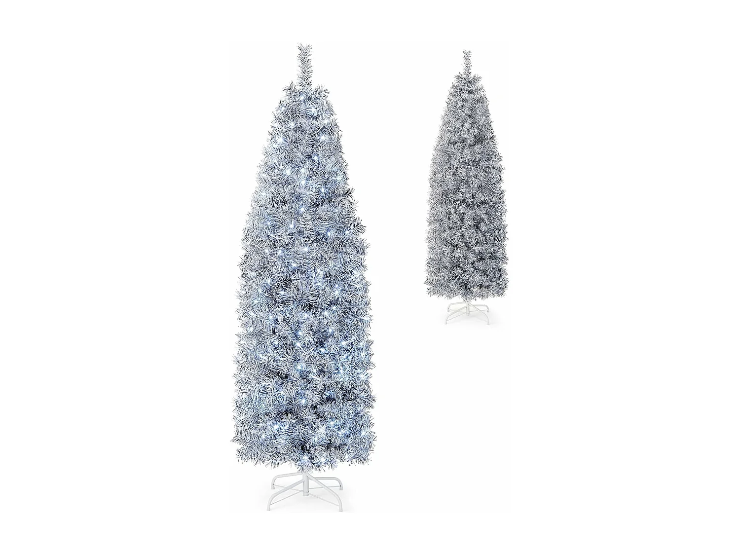 Sapin de noël 180cm, arbre de noël lumineux 250led avec base, sapin de noël en pvc