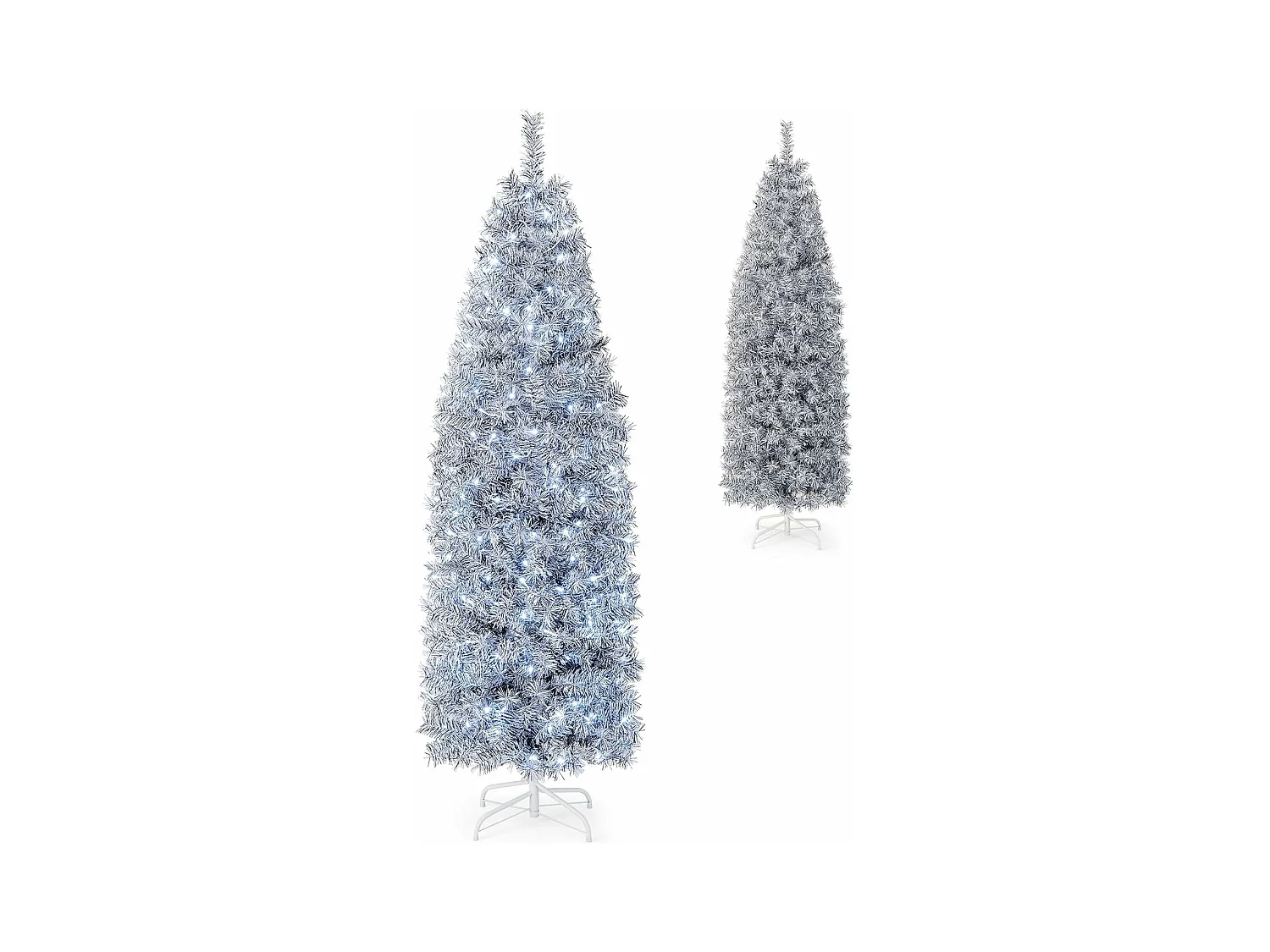 Sapin de noël 180cm, arbre de noël lumineux 250led avec base, sapin de noël en pvc