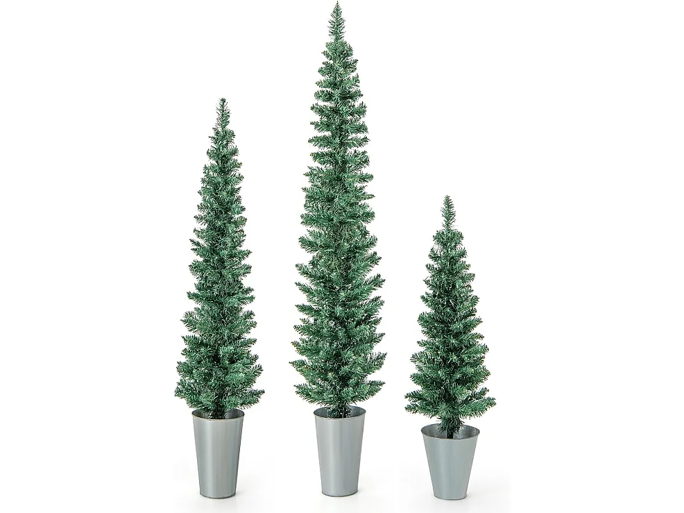 Lot de 3 sapins de noël artificiels 90/120/150 cm, 120/140/160 pointes de branches