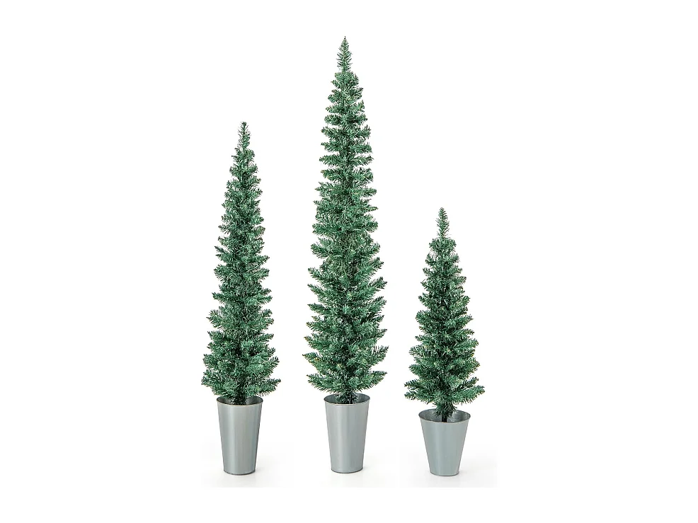 Lot de 3 sapins de noël artificiels 90/120/150 cm, 120/140/160 pointes de branches